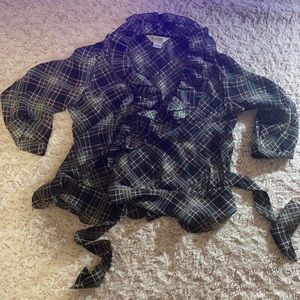 Allison Taylor black and purple blouse